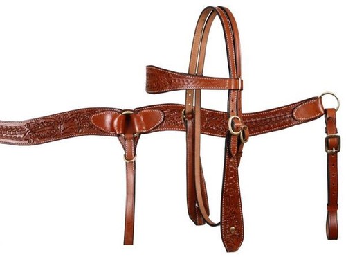 Western tooled leather - leather, tack
