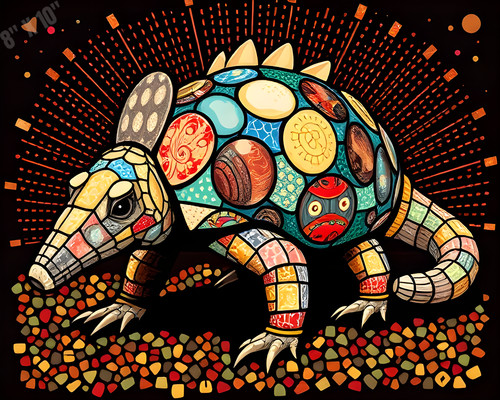 Armadillo with mosaic style - armadillo,