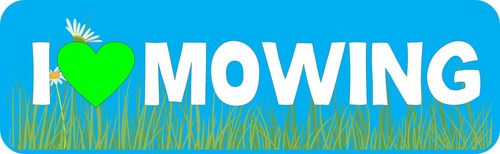 10x3 love mowing magnet - mowing,
