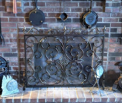 Fireplace screen vintage - fireplace,