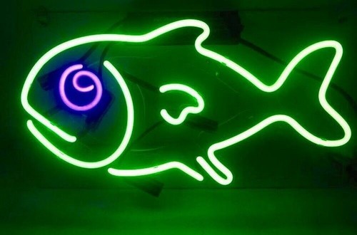 Green fish acrylic - green,