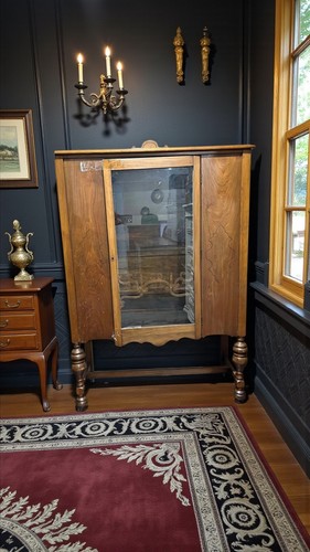 Vintage walnut china - china, cabinet