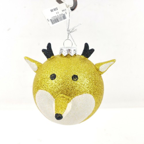 Reindeer head glitter glass - reindeer,