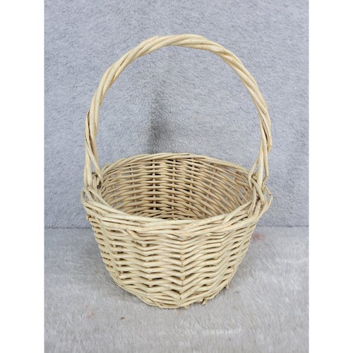 Wicker basket round handle - basket,