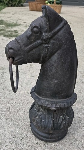 Cast iron horse head hitching - iron,