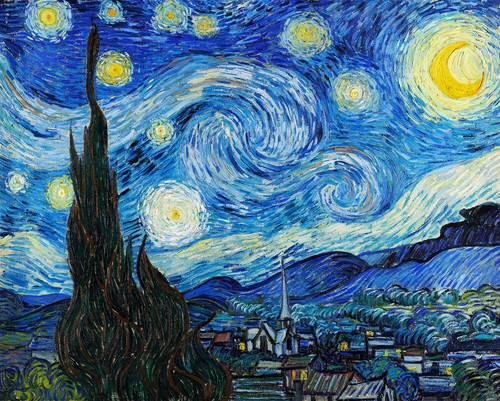 Starry night vincent van - by,