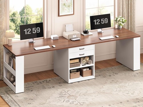 Long office desk - with, 2