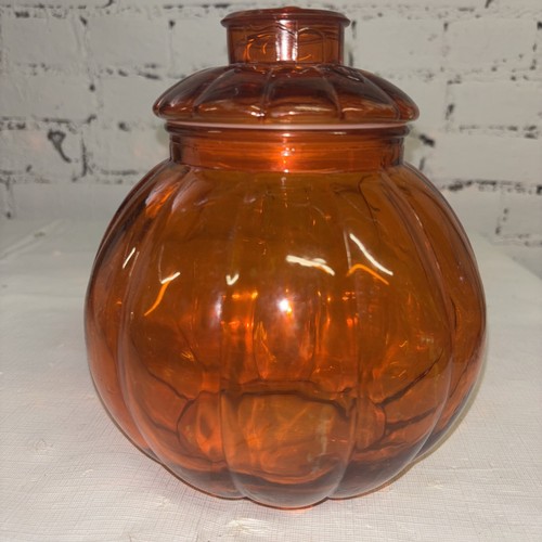 Vtg pumpkin jar with lid - pumpkin,