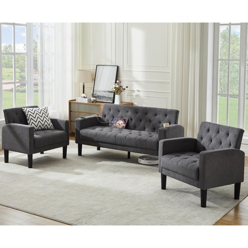 Mid century modern tufted - mid-century,