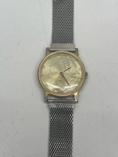 Vtg liberty coin watch - liberty,