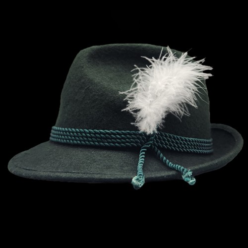 Vtg green wool alpine fedora - green,