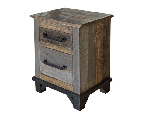 Brown two drawer nightstand - 27,
