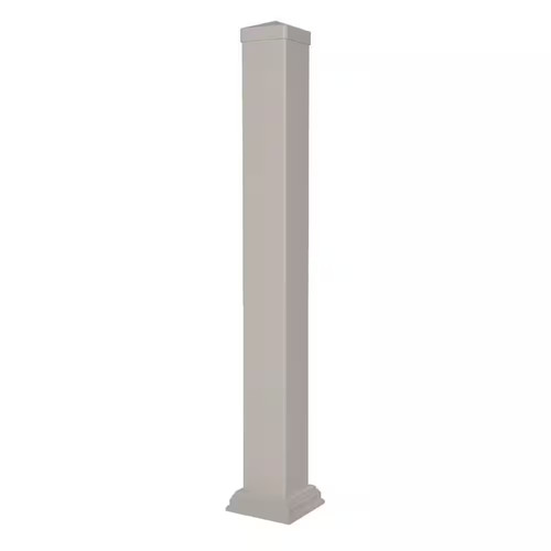 Vinyl tan railing post - in.,