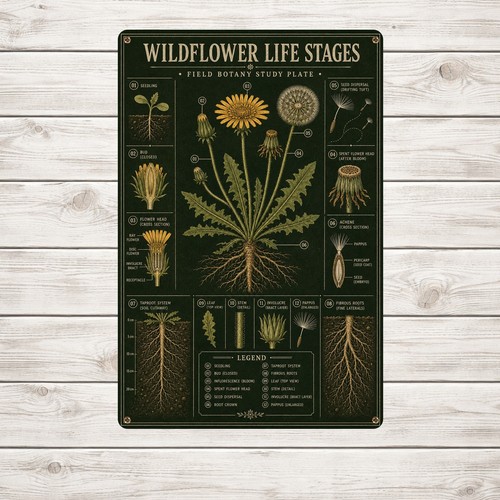 Vintage central dandelion - vintage,