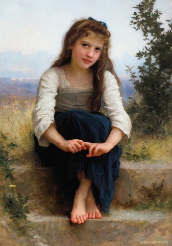Young girl oil painting - ,