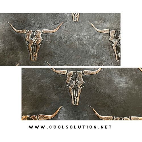 Embossed leather sheets skulls - leather,