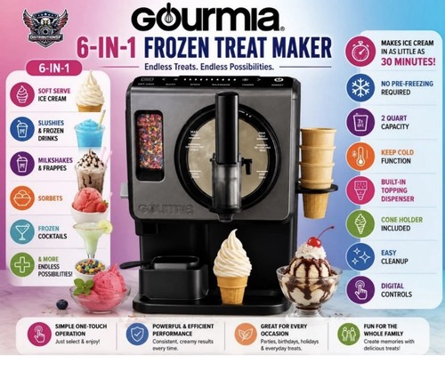 Gourmia automatic soft serve - gourmia,