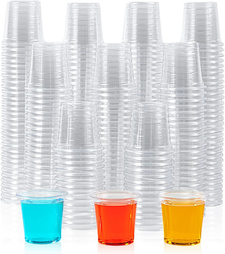 500pc clear plastic shot - clear,