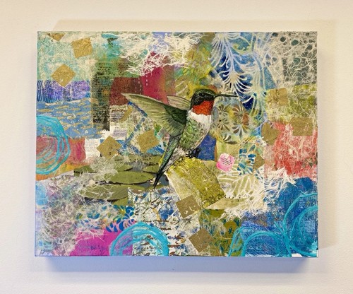 Mixed media collage painting - mixed,