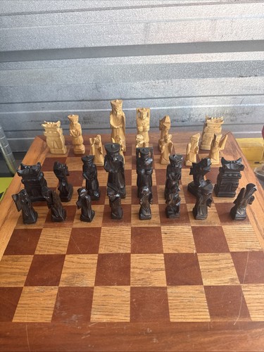 Vintage oriental chess set - oriental,