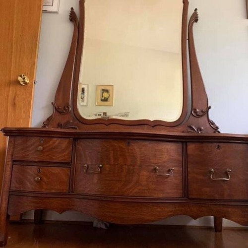 Antique solid carved mahogany - solid,