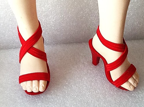 Red strappy doll shoes hi - ,