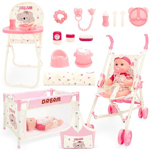 Baby doll stroller - set, 12"