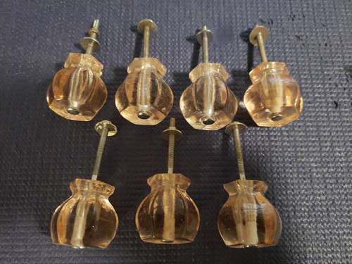 Vintage pink glass - vintage, knobs