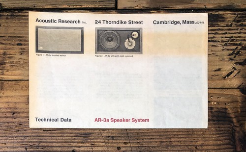 Acoustic research 3a - research, ar