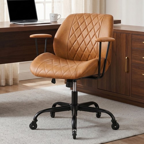 Leather ergonomic swivel - leather,