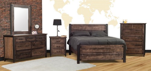 Solid wood rustic bedroom set - rustic,