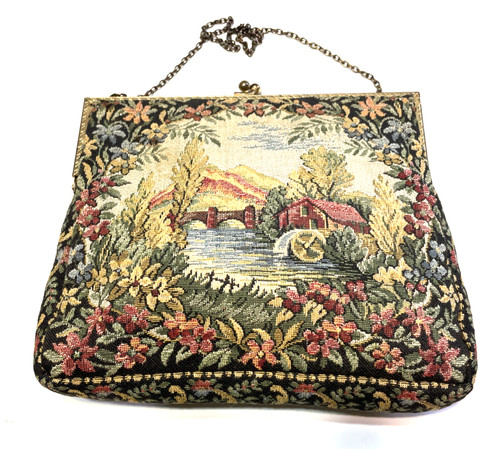 French tapestry purse floral - french,