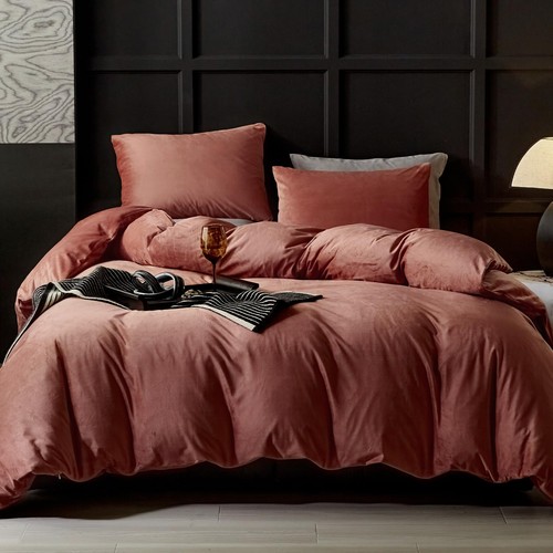 Blush pink velvet duvet cover - velvet,