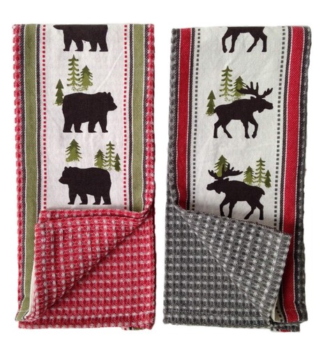 Country kitchen towels - kitchen, moose