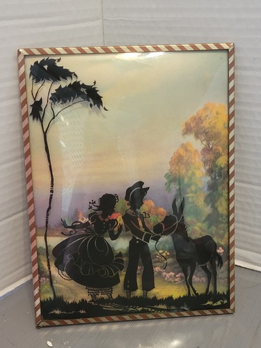 Vintage reverse painted dutch - reverse,