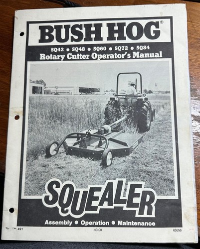 Bush hog owner manual - bush,