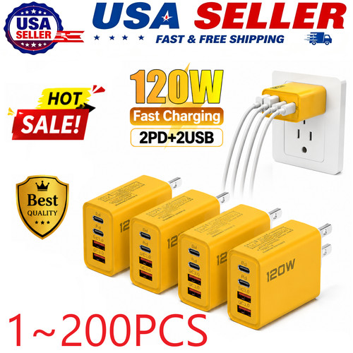 120w port usb fast wall - 120w, 4-port