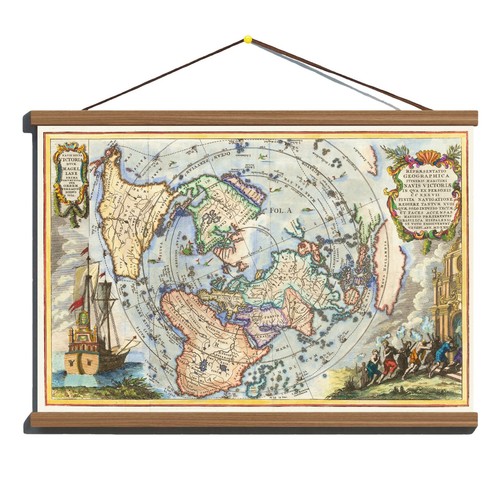 Antique 1702 old world map - old, w/
