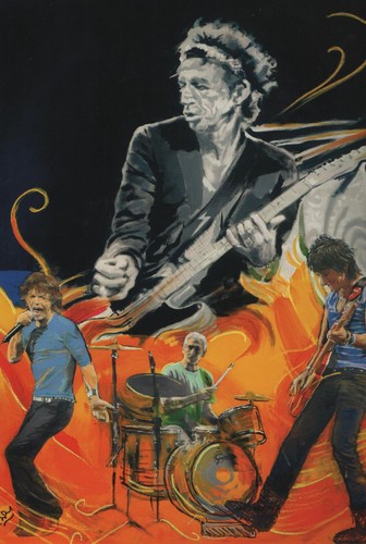 Ronnie wood art - famous, flames