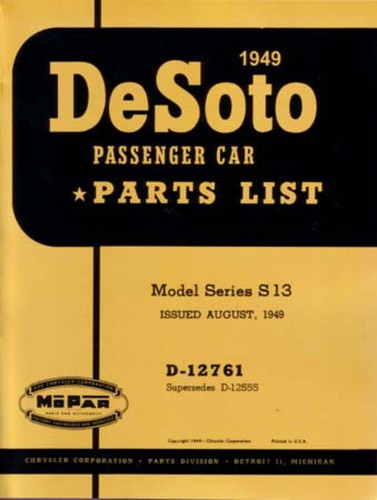 1949 desoto s13 parts - s13, book