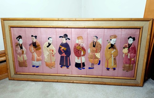 Vintage silk embroidered art - embroidered,