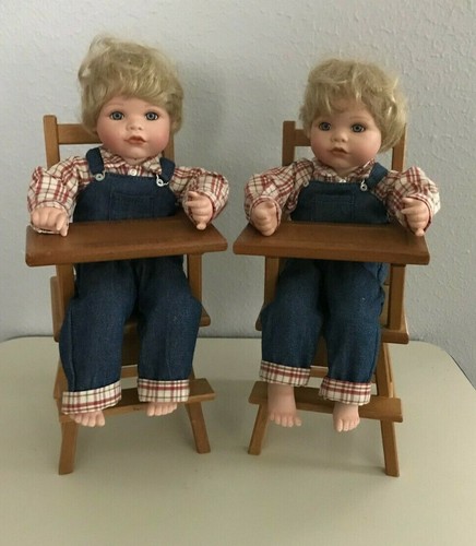 Set twins girl doll overall - set,