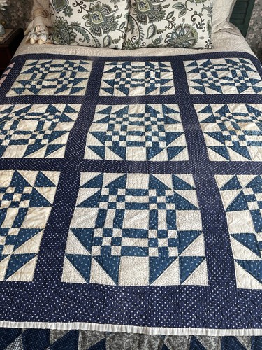Antique quilt indigo - quilt,