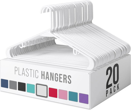 Plastic hangers pack white - plastic,