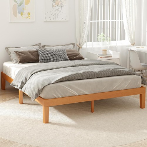 Solid wood platform queen bed - platform,