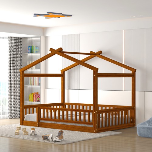 Full size wood bed - size, house