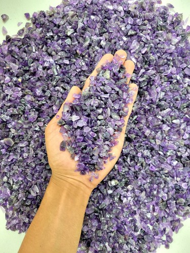Tumbled amethyst crystal chips - amethyst,
