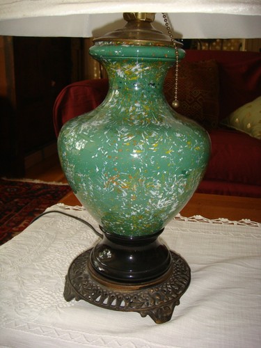 Faux malachite glass - glass, slag