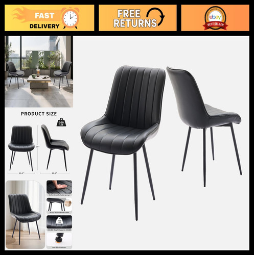Set black faux leather - of, 2