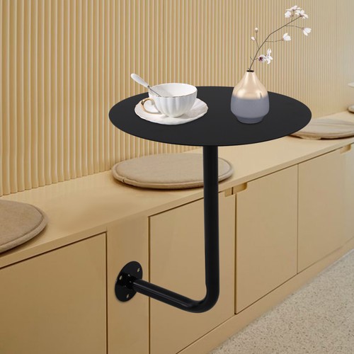 Black wall mounted round - wall-mounted, table
